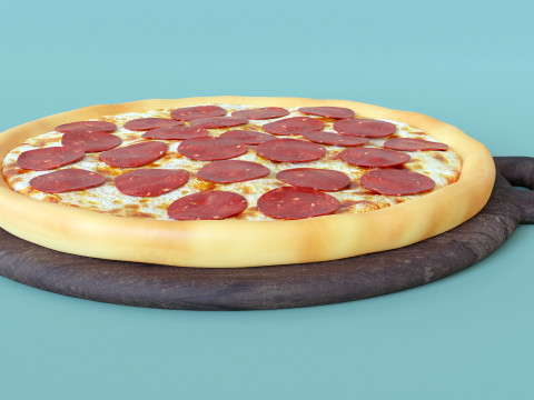 Pizza Pepperoni 001 3D Модель