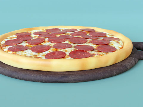 Pizza Pepperoni 001 3D Model