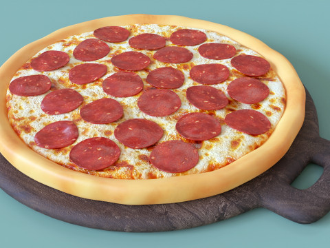 Pizza Pepperoni 001 3D Модель