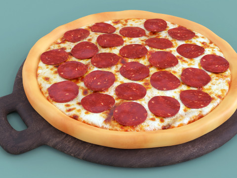 Pizza Pepperoni 001 3D Модель