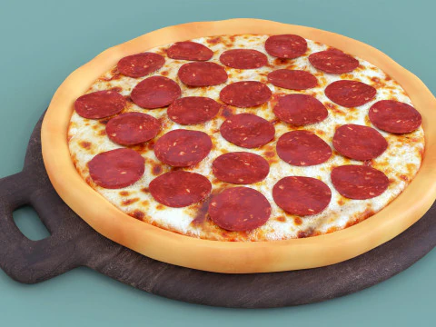 Pizza Pepperoni 001 3D Model