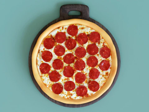 Pizza Pepperoni 001 3D Model