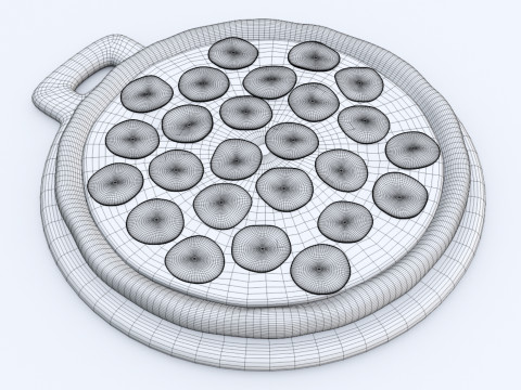 Pizza Pepperoni 001 3D Модель