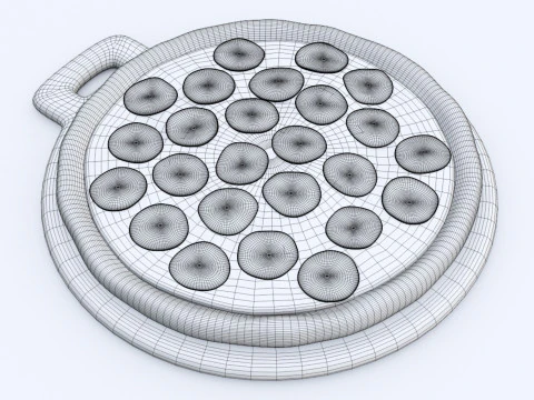 Pizza Pepperoni 001 3D Model
