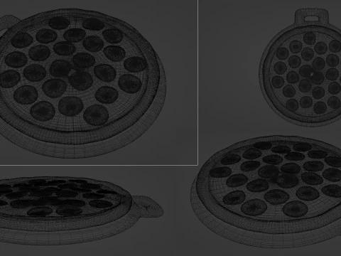 Pizza Pepperoni 001 3D Model