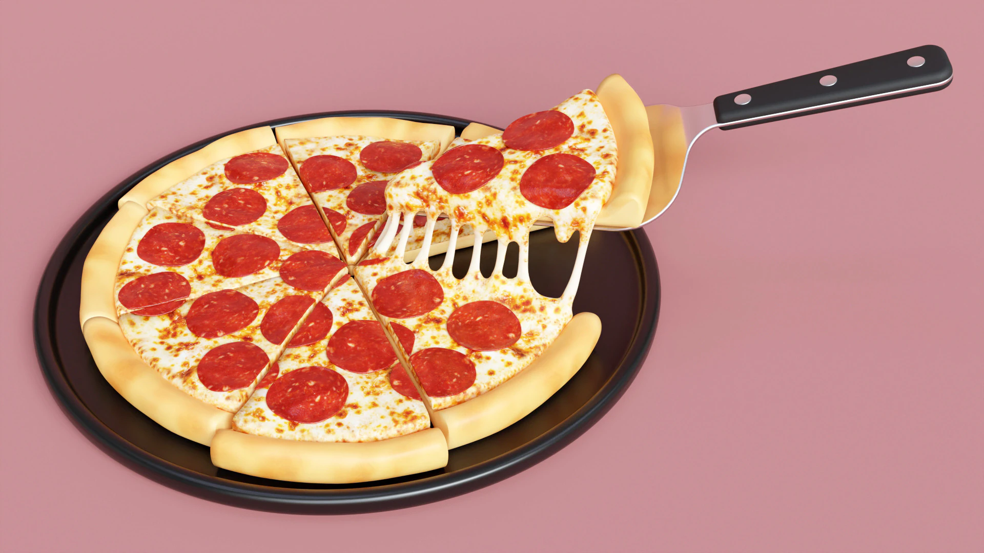Pizza Pepperoni Slice 001 3D Model .c4d .max .obj .3ds .fbx .stl .blend 