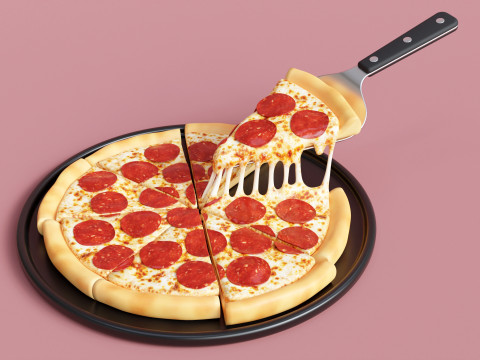 Pizza Pepperoni Slice 001 3D मॉडल