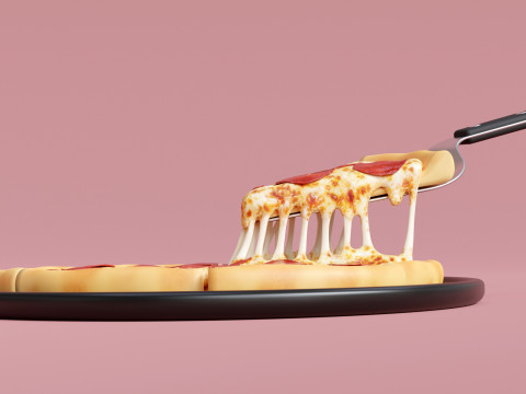 Pizza Pepperoni Slice 001 3D मॉडल
