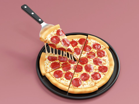 Pizza Pepperoni Slice 001 3D मॉडल