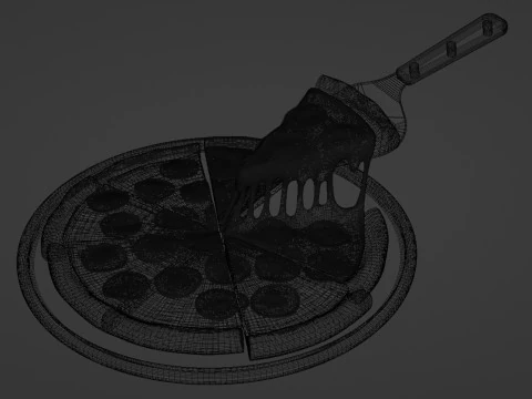Pizza Pepperoni Slice 001 3D Model