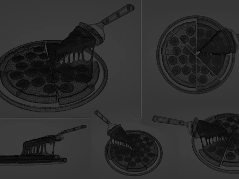 Pizza Pepperoni Slice 001 3D Model