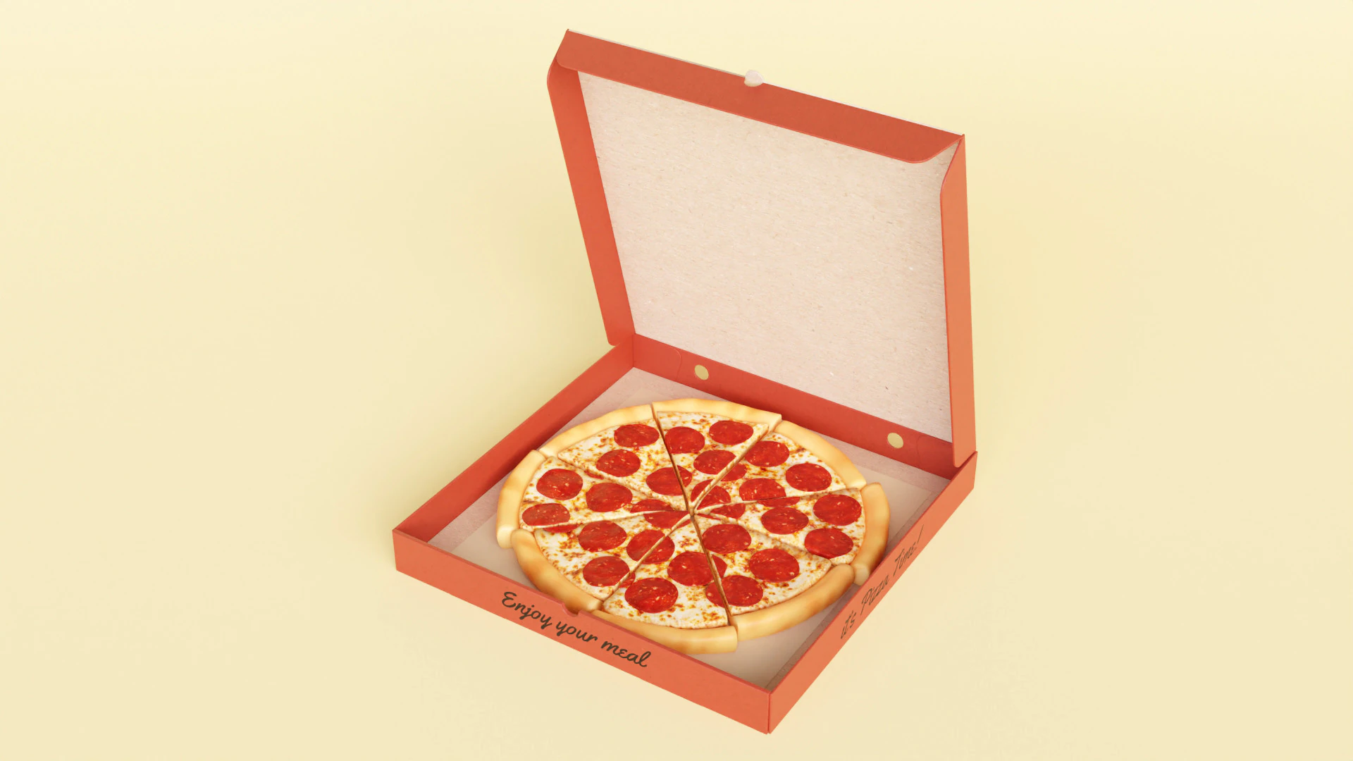 Pizza Pepperoni Slice in Box 001 3D Model .c4d .max .obj .3ds .fbx .stl .blend