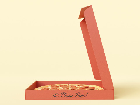 Pizza Pepperoni Slice in Box 001 3Dモデル