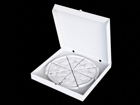 Pizza Pepperoni Slice in Box 001 3Dモデル