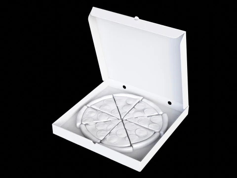 Pizza Pepperoni Slice in Box 001 3D Model