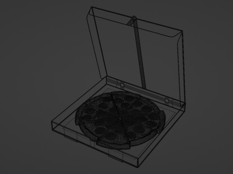 Pizza Pepperoni Slice in Box 001 3Dモデル