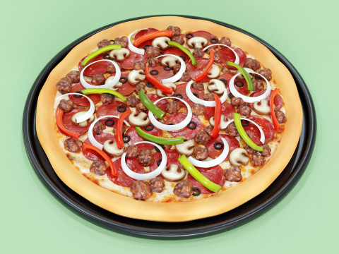 Pizza Supreme 001 3D Model