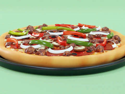 Pizza Supreme 001 3D Model