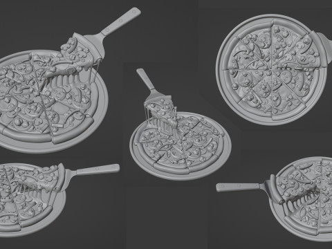 Pizza Supreme Slice 001 Modello 3D