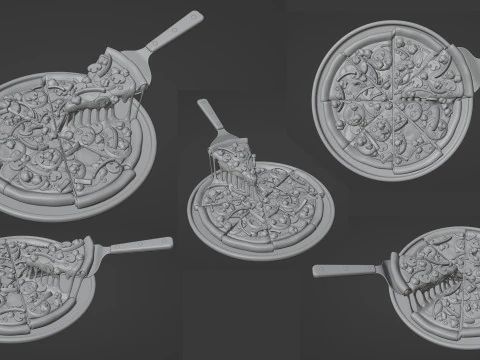 Pizza Supreme Slice 001 3D Model