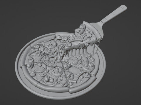 Pizza Supreme Slice 001 Modello 3D