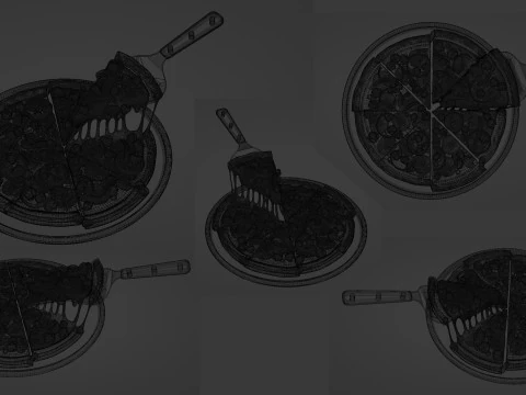 Pizza Supreme Slice 001 3D Model