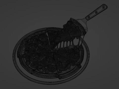 Pizza Supreme Slice 001 3D Model
