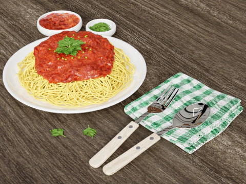Spaghetti Bolognese 001 3D Model