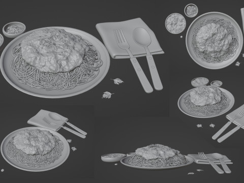 Spaghetti Bolognese 001 3Dモデル