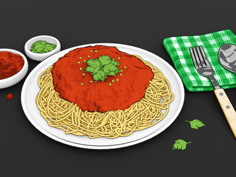 Spaghetti Bolognese 001 3Dモデル