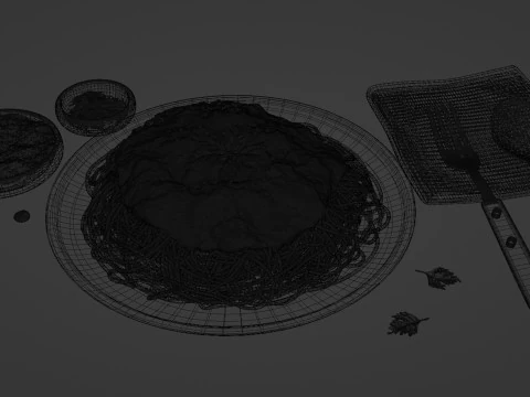 Spaghetti Bolognese 001 3D Model