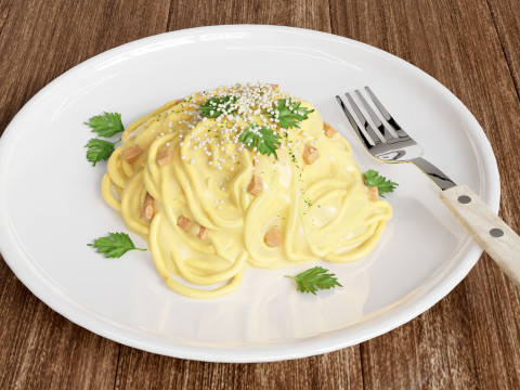 Spaghetti Carbonara 001 3Dモデル