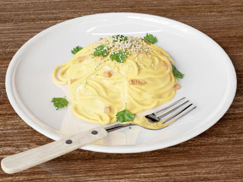 Spaghetti Carbonara 001 3D Model