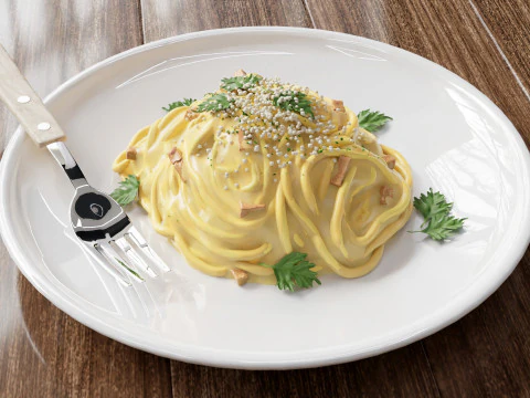 Spaghetti Carbonara 001 3D Model