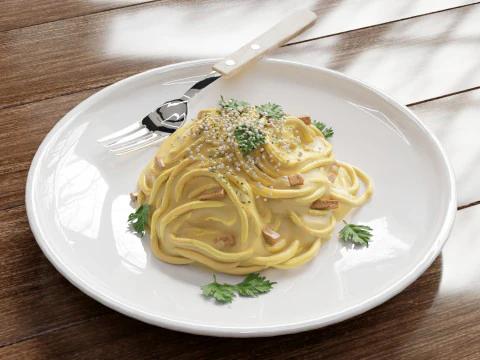 Spaghetti Carbonara 001 3D Model