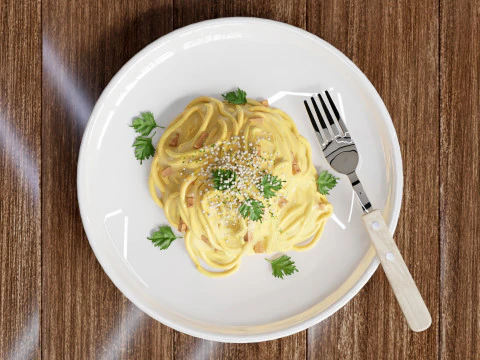 Spaghetti Carbonara 001 3D Model