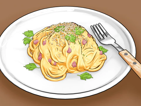 Spaghetti Carbonara 001 3D Model