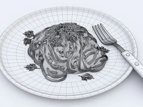Spaghetti Carbonara 001 3D Model