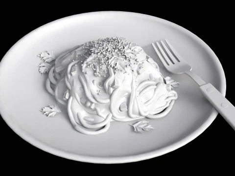 Spaghetti Carbonara 001 3D Model