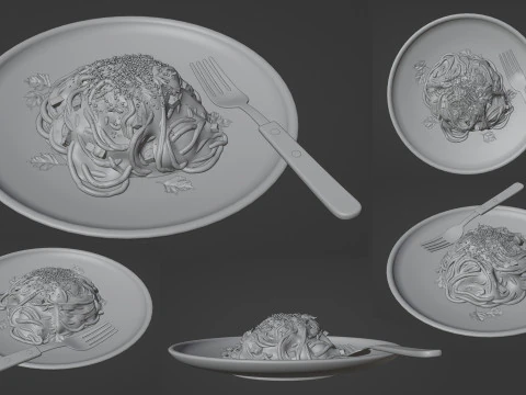 Spaghetti Carbonara 001 3D Model