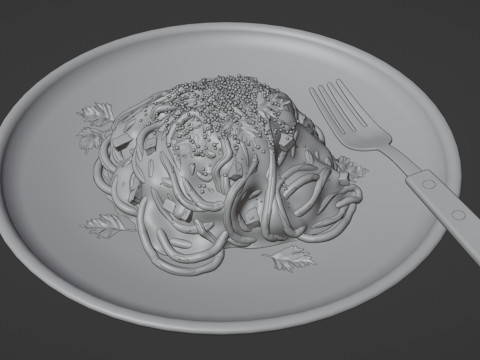 Spaghetti Carbonara 001 3Dモデル