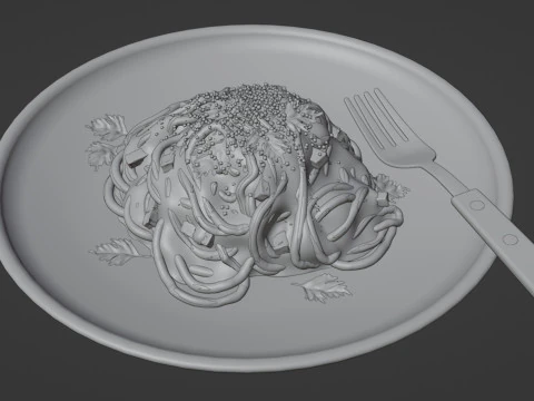 Spaghetti Carbonara 001 3D Model