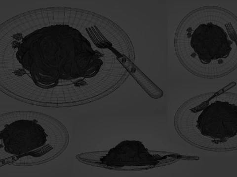 Spaghetti Carbonara 001 3D Model