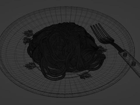 Spaghetti Carbonara 001 3D Model