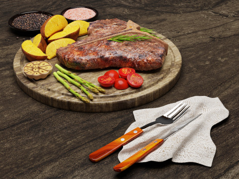 T-Bone Steak 001 3D Model