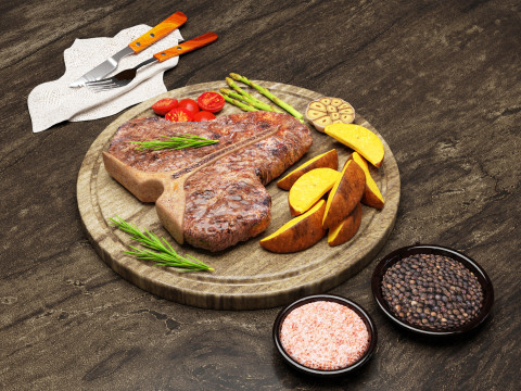 T-Bone Steak 001 3D Model