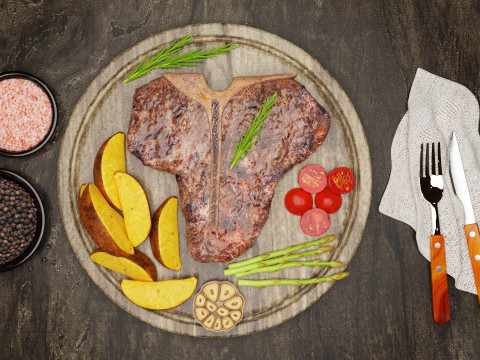 T-Bone Steak 001 3D Model