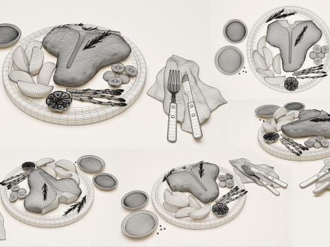T-Bone Steak 001 3D Model