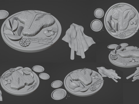 T-Bone Steak 001 3D Model
