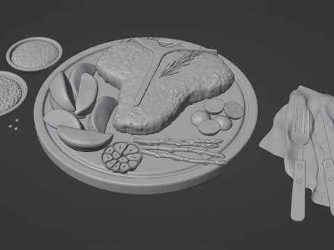 T-Bone Steak 001 3D Model